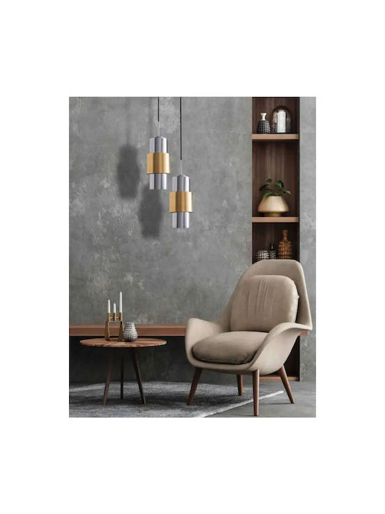 Zambelis Lights Adjustable Pendant Light Gold with Socket E27 13x31cm