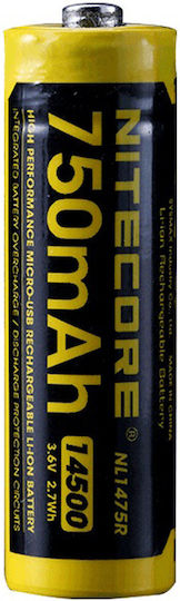NiteCore NL1475R Презареждаща батерия 14500 Li-ion 750mAh 3.6V 1бр