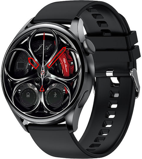 Keshuyu GT5 Stainless Steel 46mm Smartwatch with Heart Rate Monitor (Black)