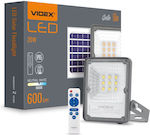 Videx VLE-FSO-205 Στεγανός Προβολέας IP65 Ισχύος 20W με Τηλεχειριστήριο και Φυσικό Λευκό Φως σε Γκρι χρώμα 19.005.0002