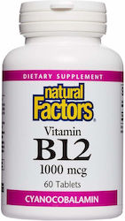 Natural Factors Vitamin B12 Βιταμίνη 100mcg 60 ταμπλέτες