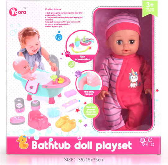 Blue Toys Σετ με Μωρό Κούκλα Bathtub για 3+ Ετών