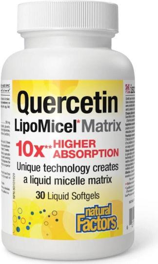 Natural Factors Quercetin LipoMicel Matrix 250mg 30 μαλακές κάψουλες Natural