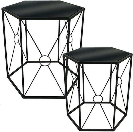 Set Zigon Rectangular Din Sticlă Neagră 2 Buc M46xL40xÎ44cm