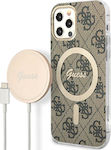 Guess MagSafe + Wireless Charger Apple iPhone Plastic / Silicone Back Cover Brown (iPhone 12 / 12 Pro)