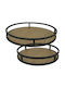Marhome Wooden Round Decorative Tray 40x40cm 2pcs