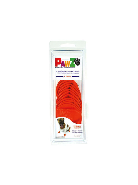 Pawz Pantofi Bocanci pentru câini Botine portocalii XSmall 12buc