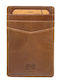 Leather Men's Wallet Cards with RFID Cognac