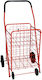 Metallic Shopping Trolley Foldable Red 39x35x50cm