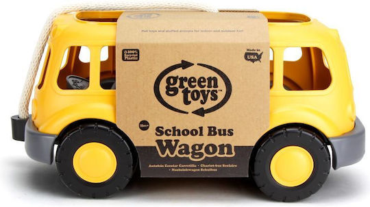 Green Toys Pull-Along Toy School Bus Wagon