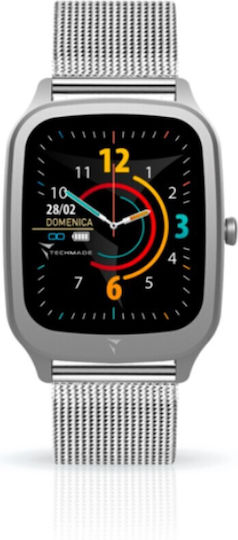 Techmade Vision Smartwatch με Παλμογράφο (Silver Metal)