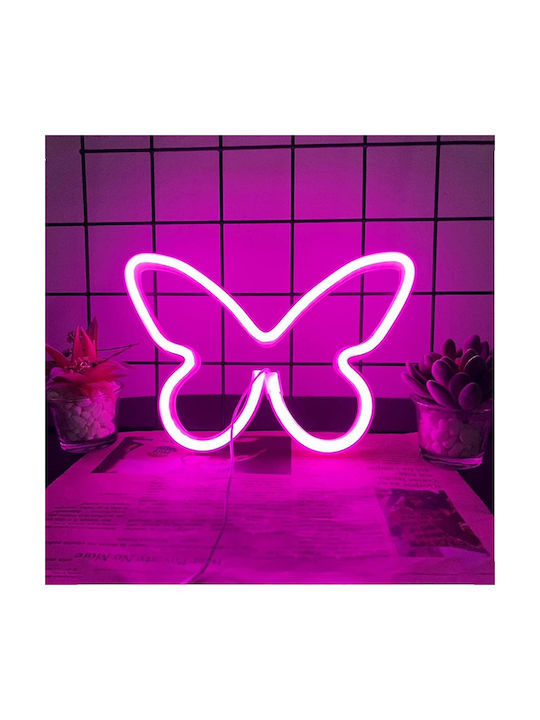 Διακοσμητικό Φωτιστικό Πεταλούδα Light Neon Πολύχρωμο