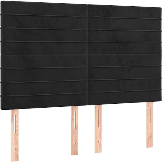 vidaXL Κεφαλάρι Κρεβατιού Υφασμάτινο Μαύρο 144x78cm