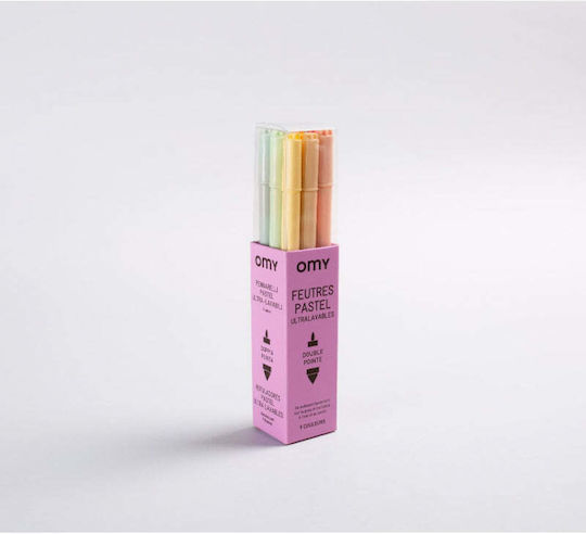Omy Pastel Μαρκαδόροι Ζωγραφικής Λεπτοί Σετ 9 χρώματα
