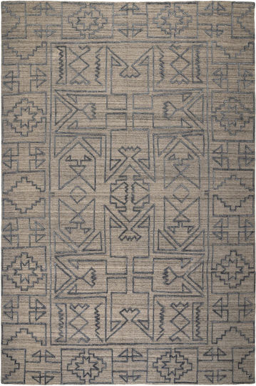 Naf Naf Galleria ZR-330 Handgefertigt Teppich Rechteckig Synthetisch,Polyester/Cotton/Leather Charcoal
