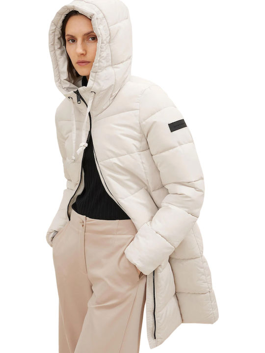 Tom Tailor Kurz Damen Puffer Jacke für Winter Ecru