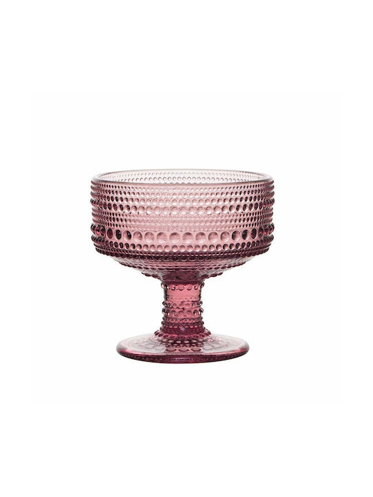 HFA Drops Ice Cream Serving Bowl Round Glass Purple with Diameter 10cm 6pcs 5423706
