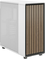 Fractal Design North Gaming Midi Tower Computer Case with Window Panel Chalk White