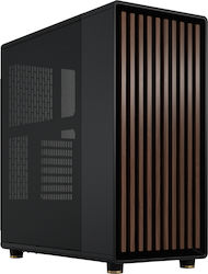 Fractal Design North Gaming Midi Tower Computer Case with Window Panel Charcoal Black TGD