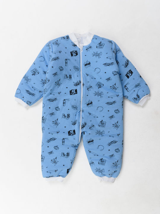 Cherry Winter Schlafsack mit Füßen Bear Hellblau
