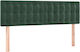 vidaXL Fabric Bed Headboard Dark Green 144x78cm