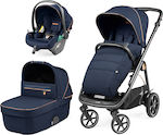 Peg Perego Veloce SLK Modular 3 in 1 Adjustable 3 in 1 Baby Stroller Suitable for Newborn Blue Shine 10.7kg 02828RO51PL31