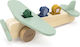 Trixie Push Along Airplane with Animals made of Wood for 18++ Months