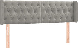 vidaXL Bed Headboard made of Fabric Light Gray 163x16x78cm