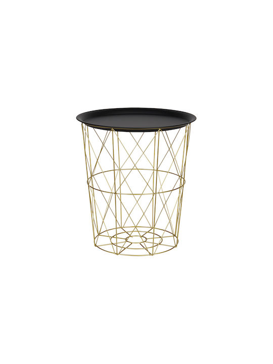 Round Metal Side Table Black L39.5xW39.5xH44cm 93573-1