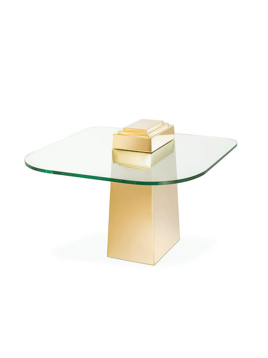 Coffee Table Oro in bronze metal and glass - 65 x 65 x H. 51 cm - Casa Vogue