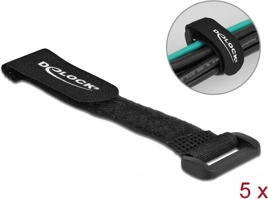 DeLock Cable Ties Plastic 20mm x 150mm in Black Colour (5 pcs) (19525)