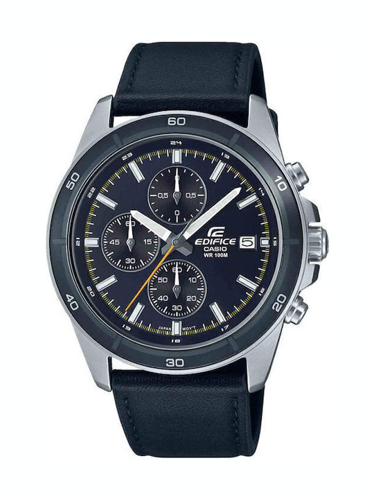 Casio Edifice Herrenuhr 55mm Chronograph Batterie mit Schwarz Kautschukarmband
