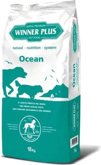 Winner Plus Ocean 18kg Ξηρά Τροφή για Ενήλικους Σκύλους με Ρύζι, Σολομό και Ψάρια