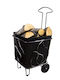 Κ1 Metallic Wood Transport Trolley 45x45x80cm Silver