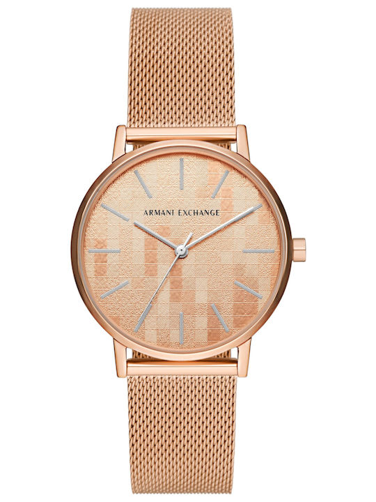 Armani Exchange Lola Ceas de Damă cu Rose Gold Brățară Metalică