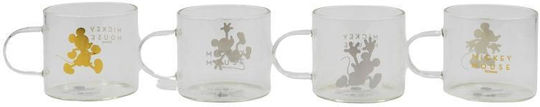 Stor Mickey Κούπα Γυάλινη Διάφανη 100ml 4τμχ