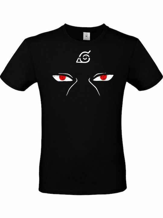 B&C T-shirt Naruto Anime Eyes σε Μαύρο χρώμα