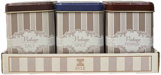 Sidirela Set of 3 General Use Vases with Metallic Beige Lid 3 Pieces