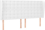 vidaXL Bed Headboard with Leatherette in White Color 163x23x118cm