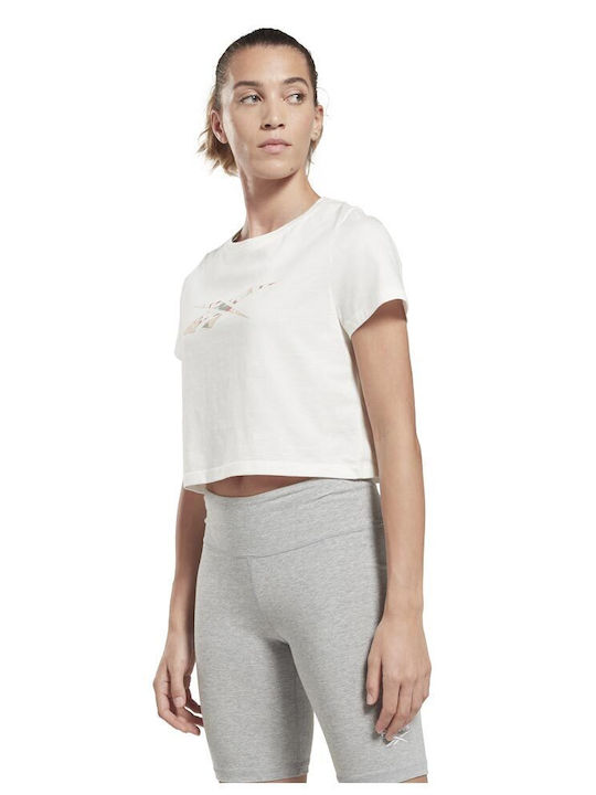 Women's Summer Crop Top Cotton Short Sleeve Chalk