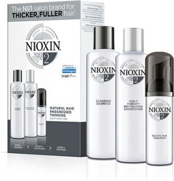 Nioxin System 2 Σετ Θεραπείας Μαλλιών κατά της Τριχόπτωσης για Λεπτά Μαλλιά με Σαμπουάν & Conditioner 3τμχ