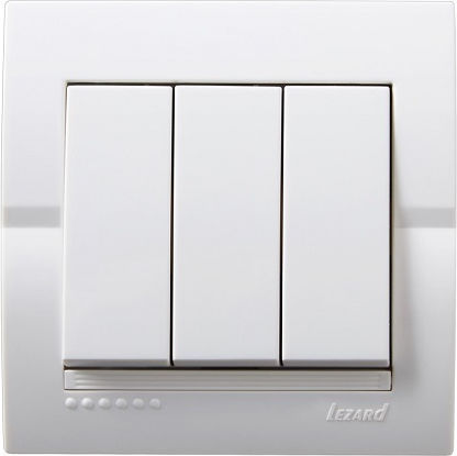 Lezard Deriy Recessed Wall Switch Lighting Triple with Frame White