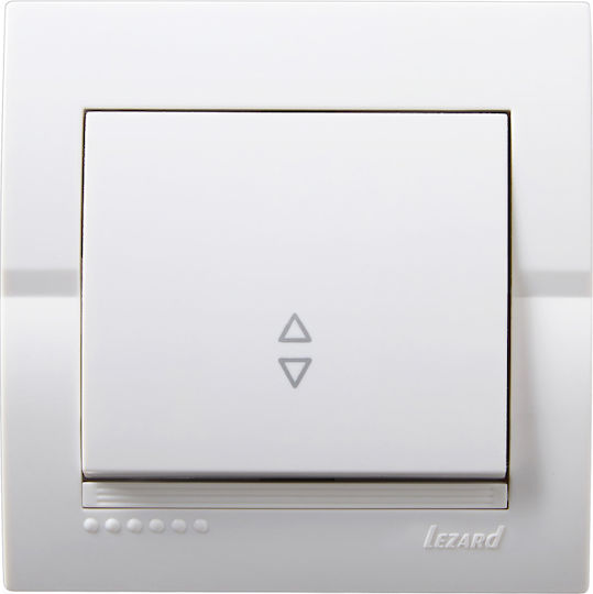 Lezard Deriy Comutator De Perete Electric Încastrat Obturator Rulou Sens Unic Cu Ramă Albă