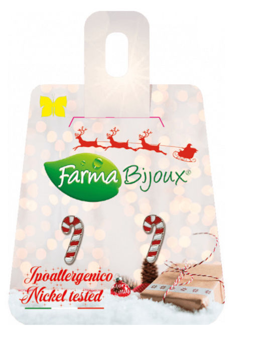 Farma Bijoux Candy Cane Υποαλλεργικά Παιδικά Σκουλαρίκια Καρφωτά