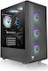 Thermaltake S200 TG Gaming Midi Tower Κουτί Υπολογιστή με Πλαϊνό Παράθυρο και RGB Φωτισμό Μαύρο