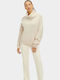 Lylah Damen Langarm Pullover Rollkragen Beige