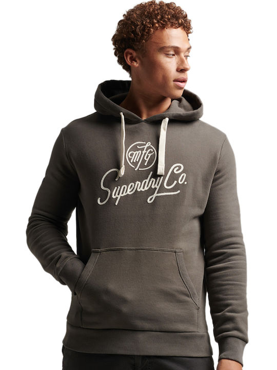Superdry Vintage Styled Made Men's Sweatshirt with Hood and Pockets Black