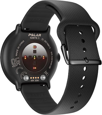 Polar Ignite 3 43mm Αδιάβροχο Smartwatch με Παλμογράφο (Night Black )