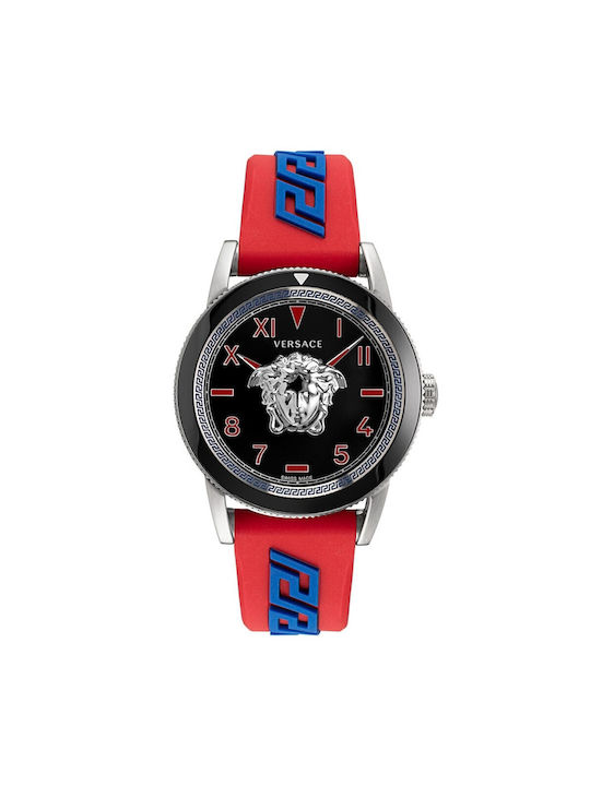 Versace Watch Battery with Red Rubber Strap