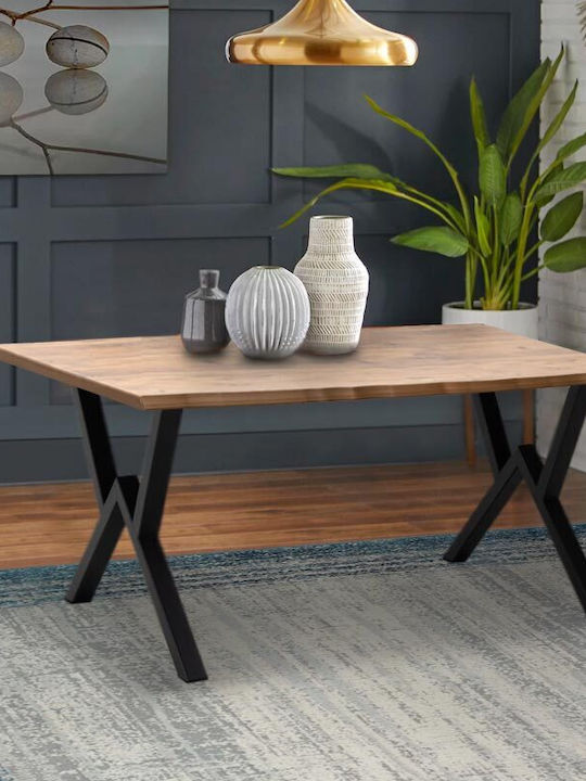 Walter Table Dining Room Wooden with Metal Frame Acacia 140x80x75cm